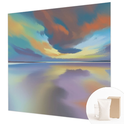 Papel mural texturado decorativo con diseño de atardecer arcoíris