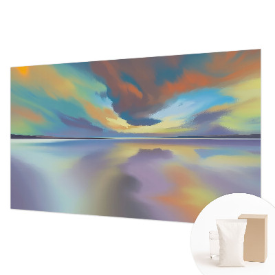 Papel mural texturado decorativo con diseño de atardecer arcoíris