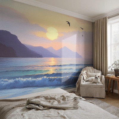 Fotomural decorativo para cabecero de cama con diseño Mar Oeste