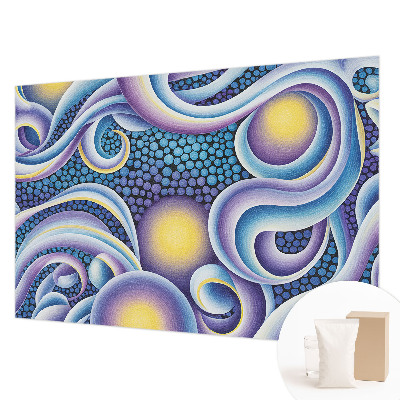 Mural de pared con estampado hermoso con remolinos coloridos