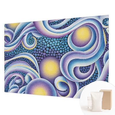 Mural de pared con estampado hermoso con remolinos coloridos