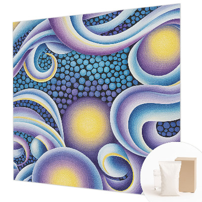 Mural de pared con estampado hermoso con remolinos coloridos