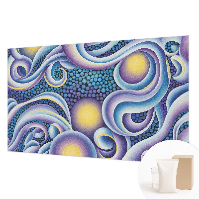 Mural de pared con estampado hermoso con remolinos coloridos