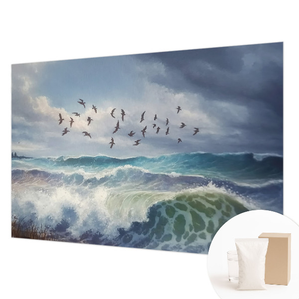 Mural decorativo con diseño de olas del mar