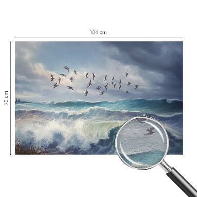 Mural decorativo con diseño de olas del mar