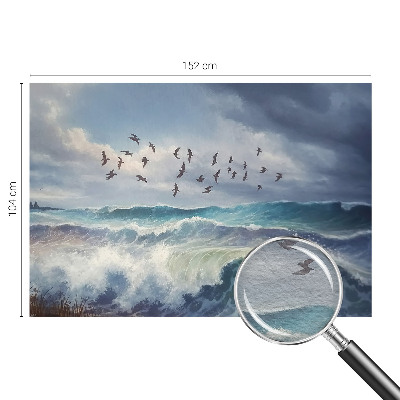 Mural decorativo con diseño de olas del mar
