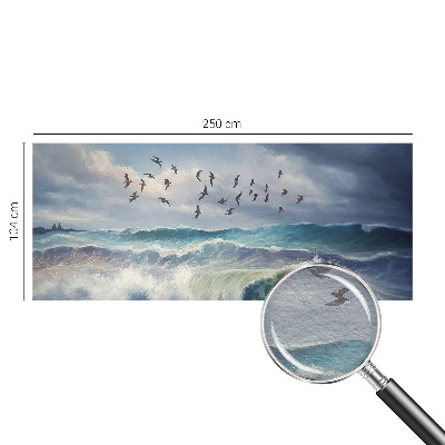 Mural decorativo con diseño de olas del mar