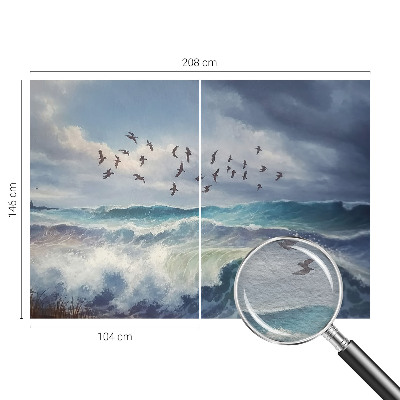 Mural decorativo con diseño de olas del mar