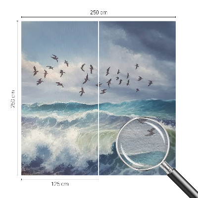 Mural decorativo con diseño de olas del mar
