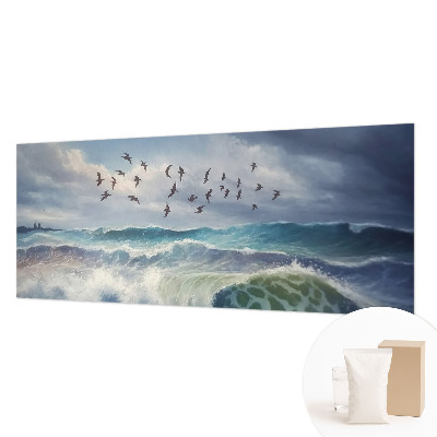 Mural decorativo con diseño de olas del mar