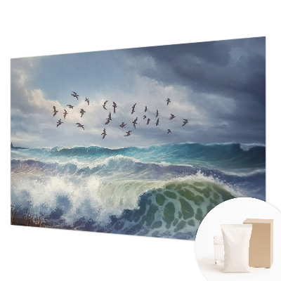 Mural decorativo con diseño de olas del mar