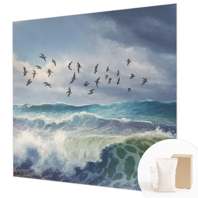 Mural decorativo con diseño de olas del mar