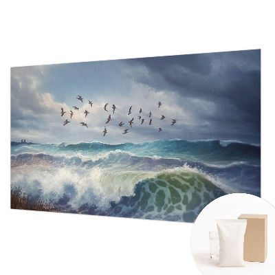 Mural decorativo con diseño de olas del mar