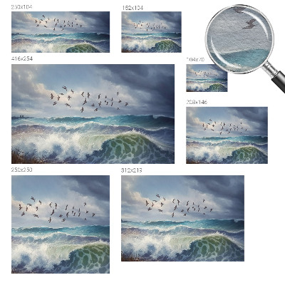 Mural decorativo con diseño de olas del mar