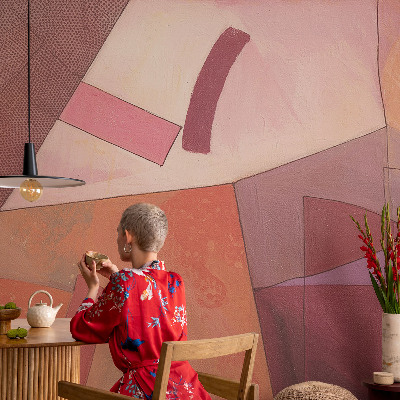Papel mural con patrón decorativo con formas coloridas