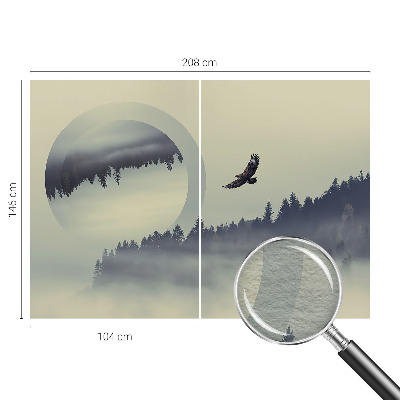 Fotomural decorativo para cabecero de cama con un paisaje forestal