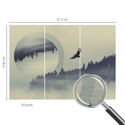 Fotomural decorativo para cabecero de cama con un paisaje forestal