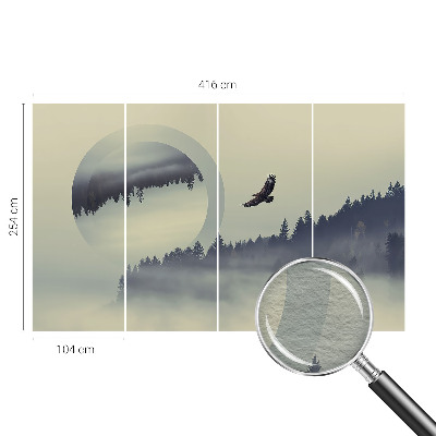Fotomural decorativo para cabecero de cama con un paisaje forestal
