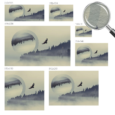 Fotomural decorativo para cabecero de cama con un paisaje forestal
