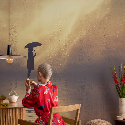 Mural decorativo con una escena misteriosa