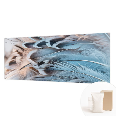 Papel mural texturado decorativo con motivo de plumas azules