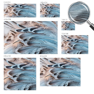 Papel mural texturado decorativo con motivo de plumas azules