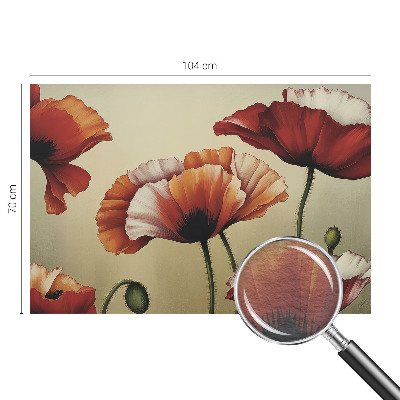 Fotomural decorativo para cabecero de cama con diseño de amapolas alegres