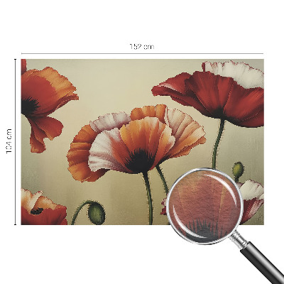 Fotomural decorativo para cabecero de cama con diseño de amapolas alegres