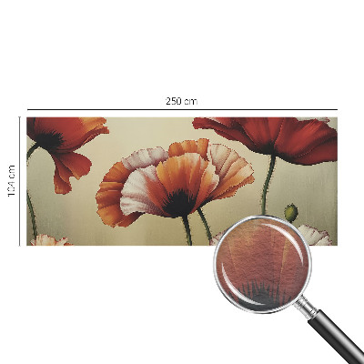 Fotomural decorativo para cabecero de cama con diseño de amapolas alegres