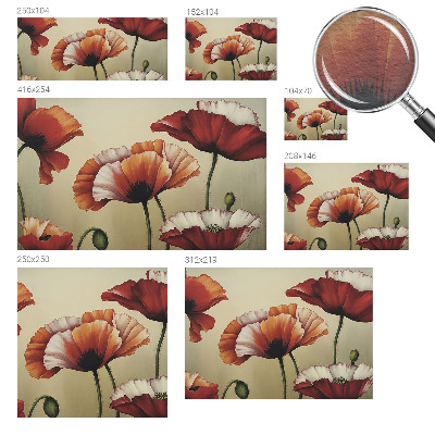 Fotomural decorativo para cabecero de cama con diseño de amapolas alegres