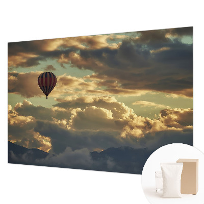 Mural de pared con estampado hermoso con el diseño de un globo entre nubes