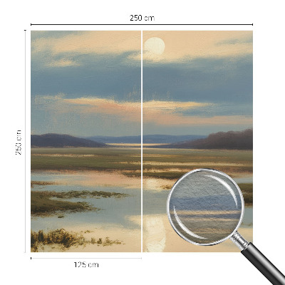 Fotomural decorativo para cabecero de cama con un paisaje atmosférico para dormitorio