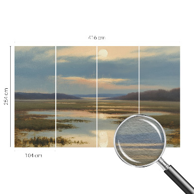 Fotomural decorativo para cabecero de cama con un paisaje atmosférico para dormitorio