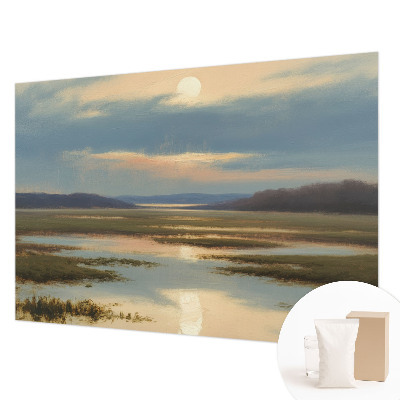 Fotomural decorativo para cabecero de cama con un paisaje atmosférico para dormitorio