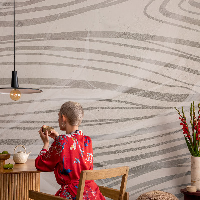 Papel mural texturado decorativo con motivo de líneas onduladas