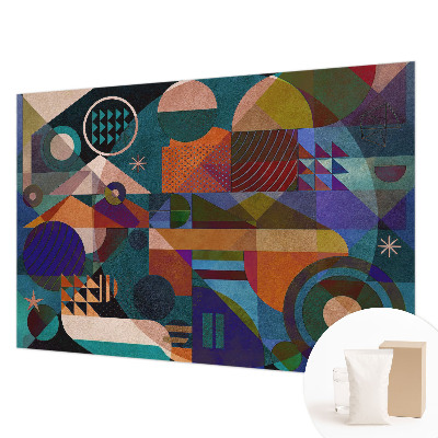 Mural decorativo con diseño de arte geométrico