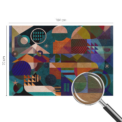 Mural decorativo con diseño de arte geométrico