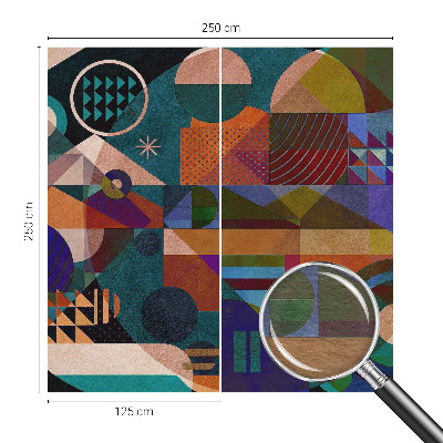Mural decorativo con diseño de arte geométrico