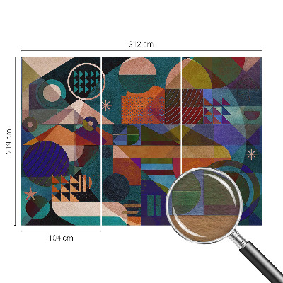 Mural decorativo con diseño de arte geométrico