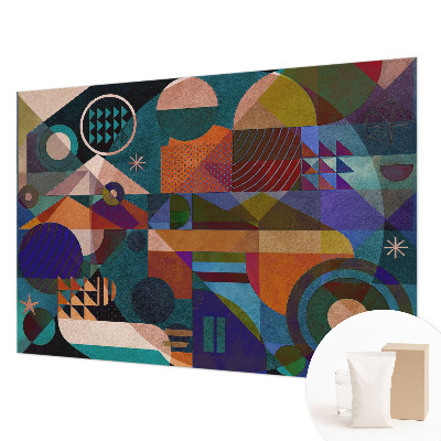 Mural decorativo con diseño de arte geométrico