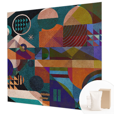 Mural decorativo con diseño de arte geométrico