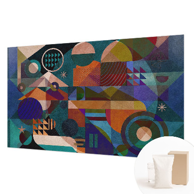 Mural decorativo con diseño de arte geométrico