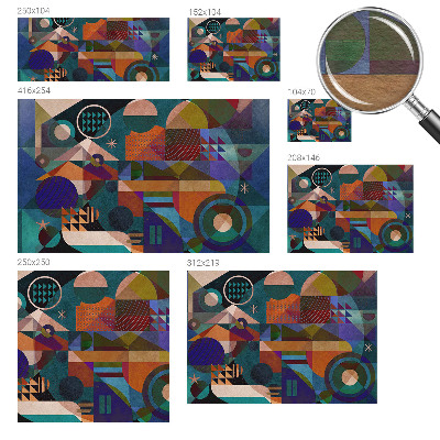 Mural decorativo con diseño de arte geométrico