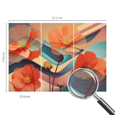Fotomural decorativo para cabecero de cama con el diseño 'Flores de los sentidos'