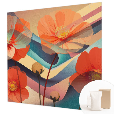 Fotomural decorativo para cabecero de cama con el diseño 'Flores de los sentidos'