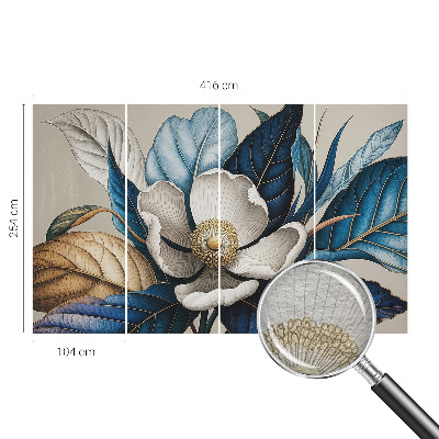 Mural de pared con estampado hermoso con un motivo de flor elegante