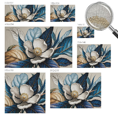 Mural de pared con estampado hermoso con un motivo de flor elegante