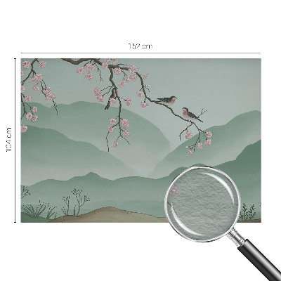 Papel mural con patrón decorativo con motivo de serenata japonesa