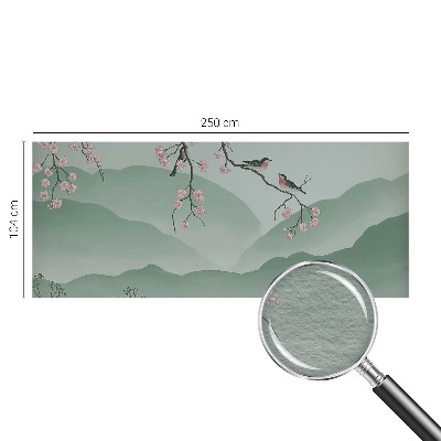 Papel mural con patrón decorativo con motivo de serenata japonesa