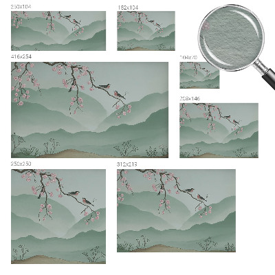 Papel mural con patrón decorativo con motivo de serenata japonesa